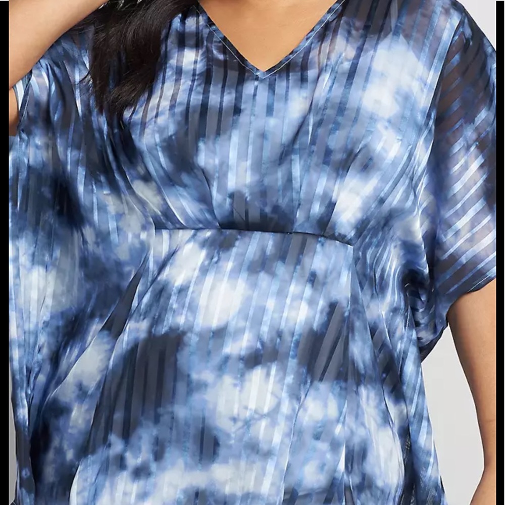 Shadow-Stripe Kimono Top